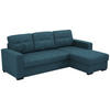 ECKSCHLAFSOFA Mikrofaser Petrol  - Petrol/Schwarz, Design, Kunststoff/Textil (240/160cm) - Livetastic
