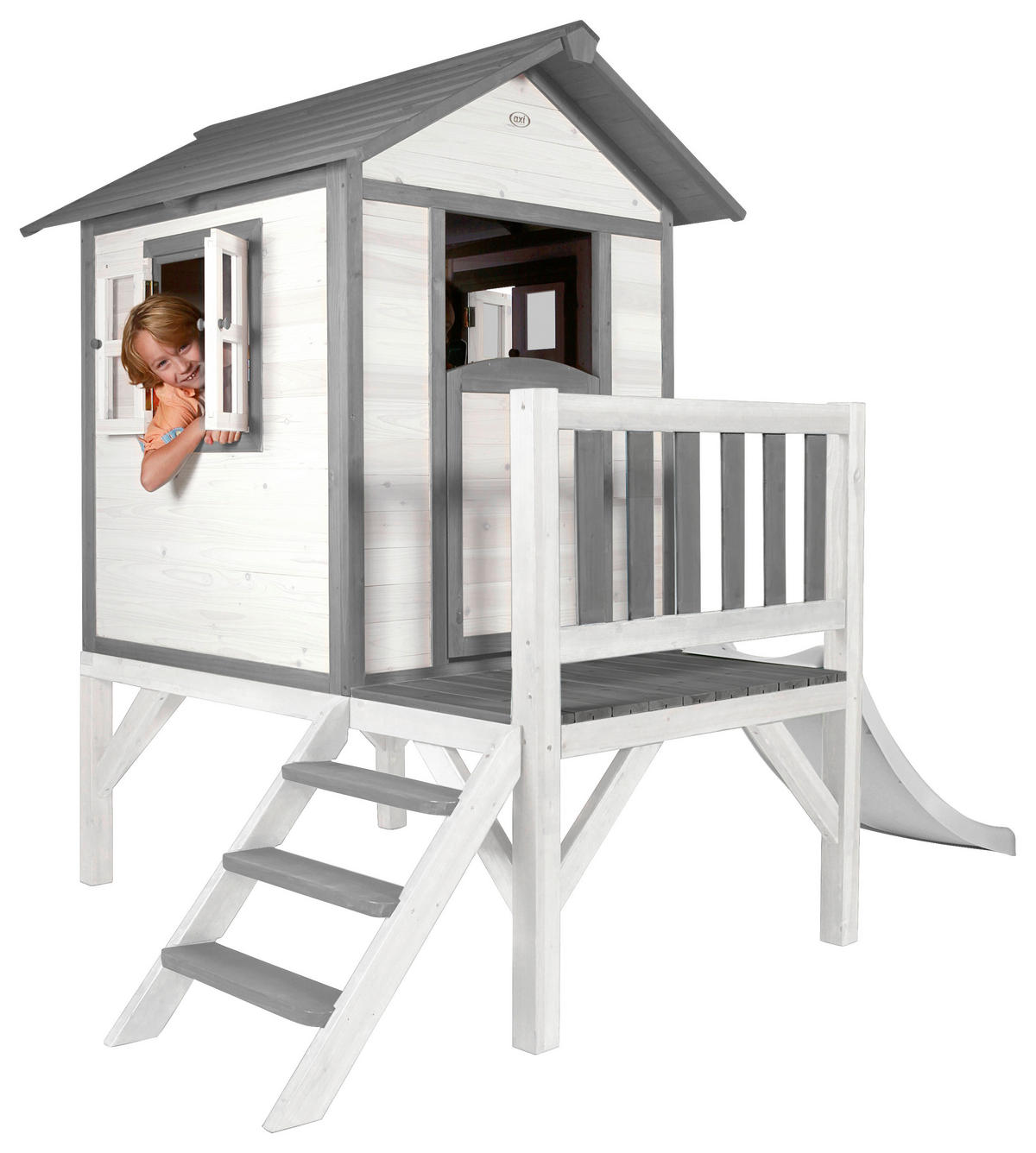 SPIELHAUS 240/189/167 cm  - Weiss/Grau, Konventionell, Holz/Kunststoff (240/189/167cm)