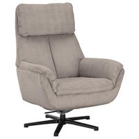 RELAXSESSEL in Textil Hellbraun  - Hellbraun/Schwarz, Design, Textil/Metall (79/108/89cm) - Beldomo Style