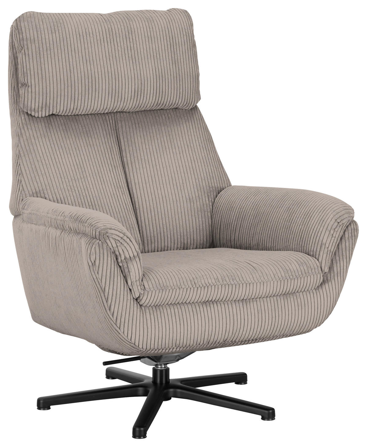 RELAXSESSEL in Textil Hellbraun  - Hellbraun/Schwarz, Design, Textil/Metall (79/108/89cm) - Beldomo Style