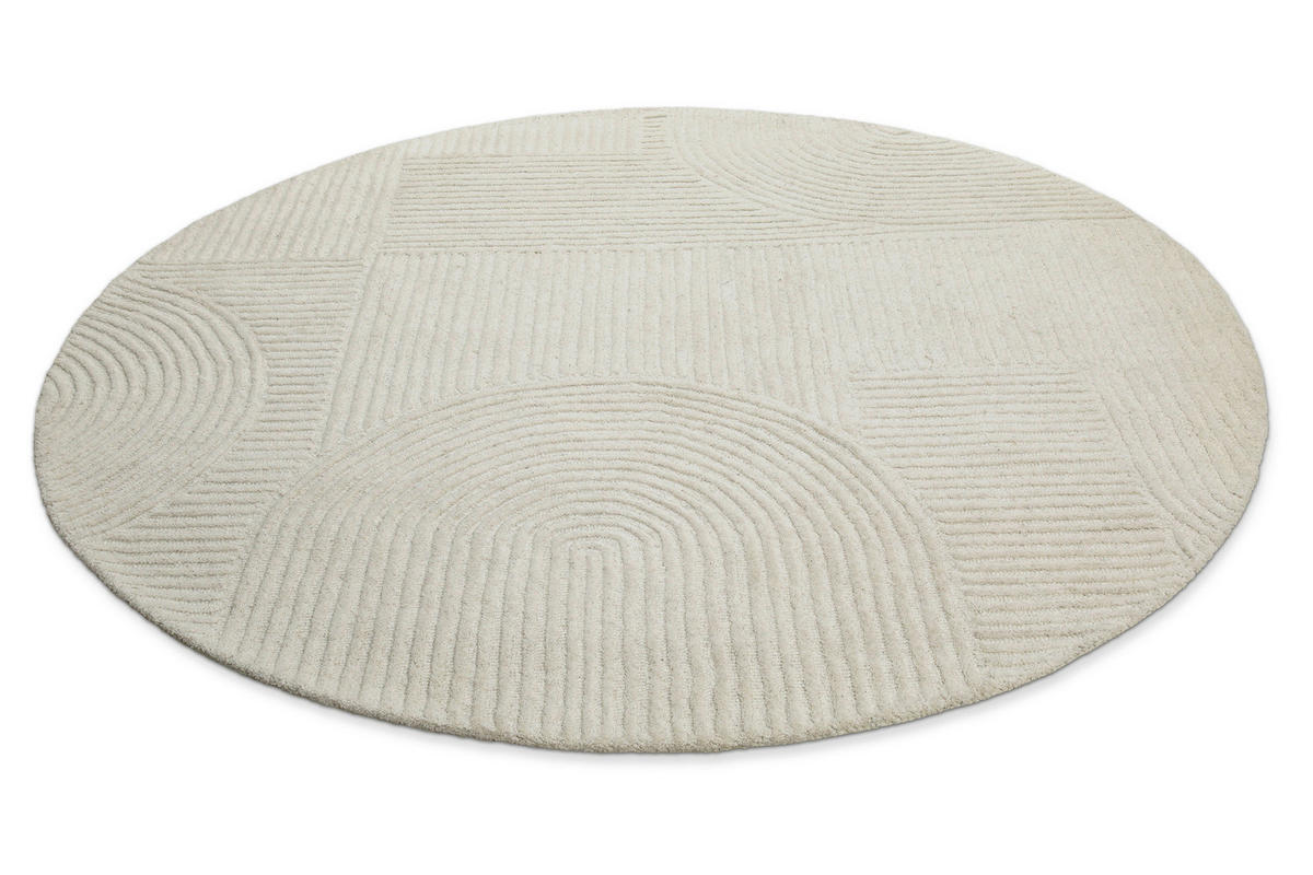 WEBTEPPICH Wohnzimmer 200 cm Hamptons Thirtysix Creme rund  - Creme, Design, Textil (200cm) - WECON HOME