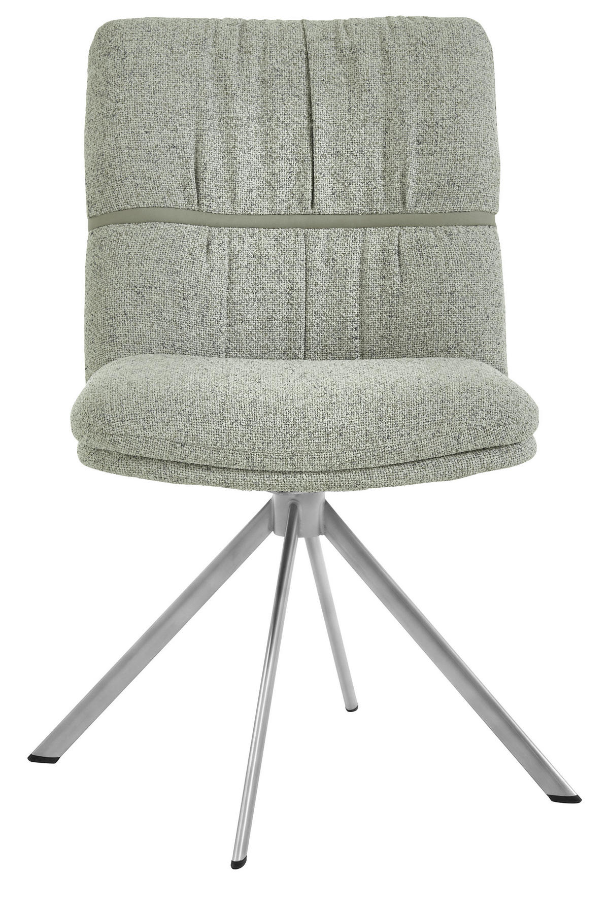 STUHL  Beinauswahl, Stoffauswahl, Sitzfläche 360° drehbar, automatische Rückholfunktion Mikrofaser  Grün  - Edelstahlfarben/Grün, Design, Textil/Metall (49/86/63cm) - Valdera