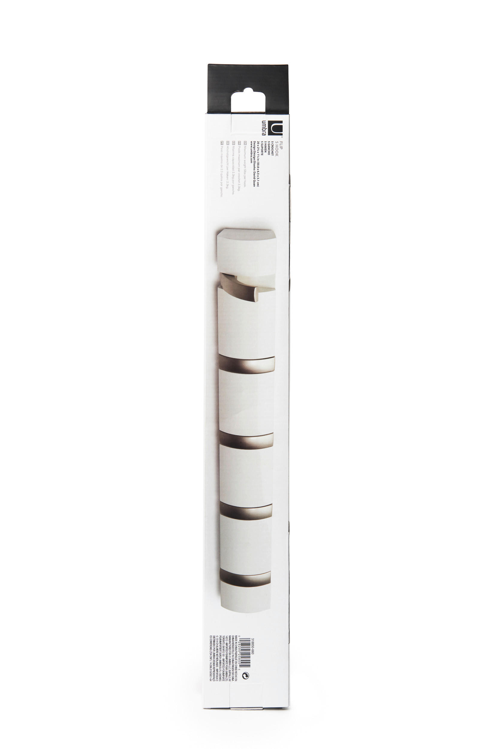 WANDGARDEROBE  in Pappel Weiß, Nickelfarben  - Weiß/Nickelfarben, Basics, Holz/Metall (51/6/3cm) - Umbra