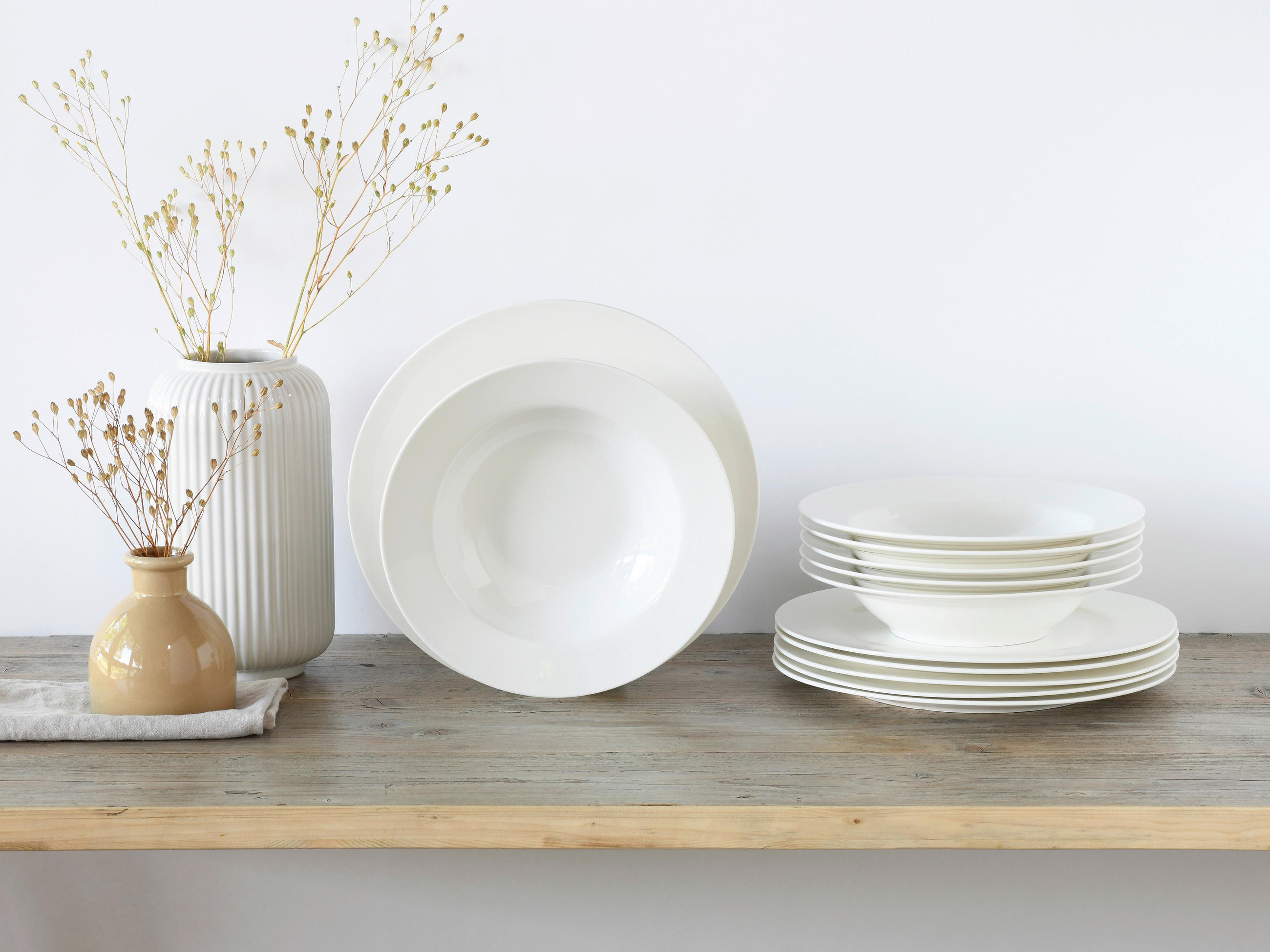 TAFELSERVICE Creme 12-teilig Fleur Royal  - Creme, Basics, Keramik - Creatable