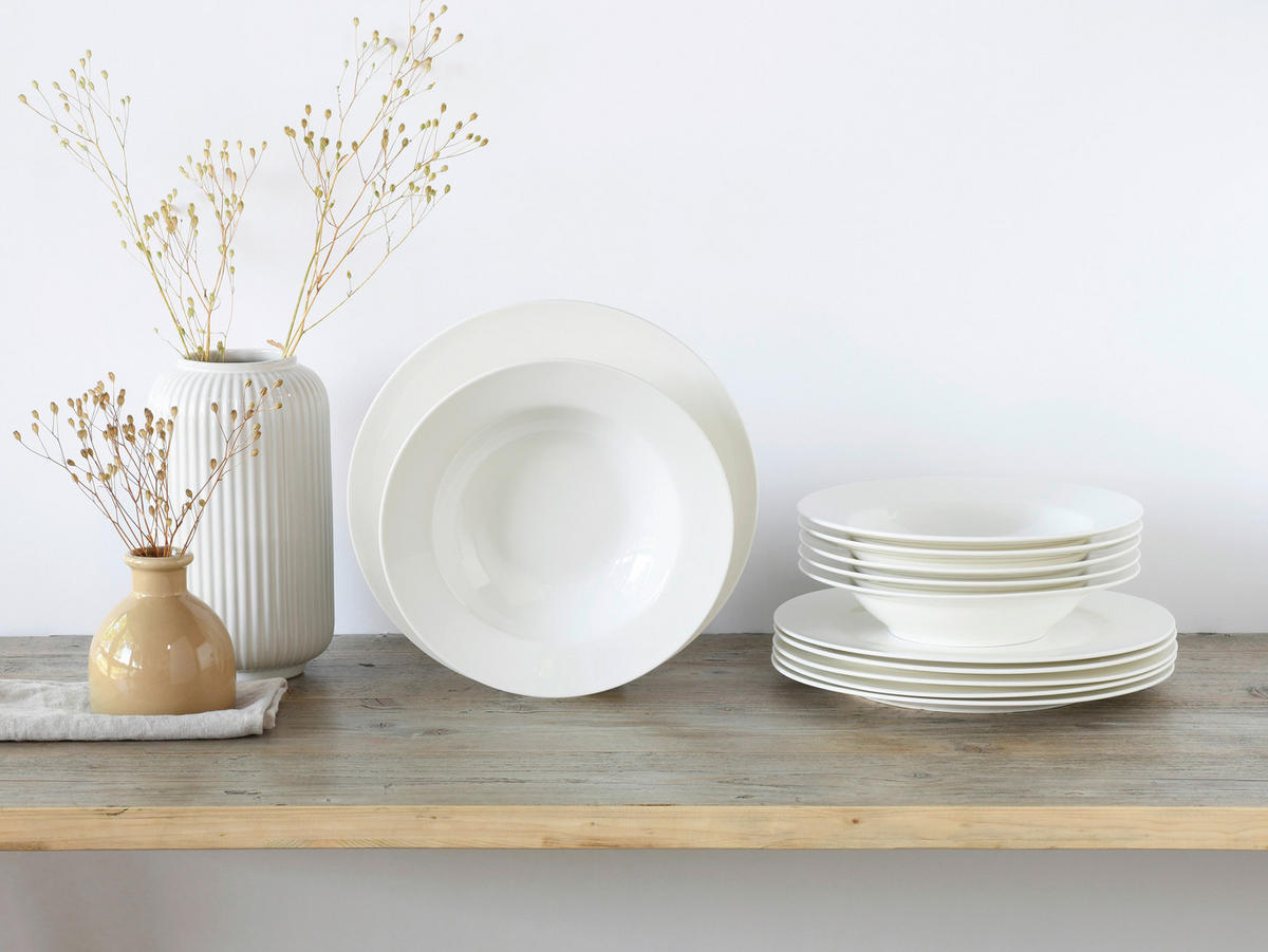 JÍDELNÍ SOUPRAVA, kostní porcelán (bone china) - krémová, Basics, keramika - Creatable