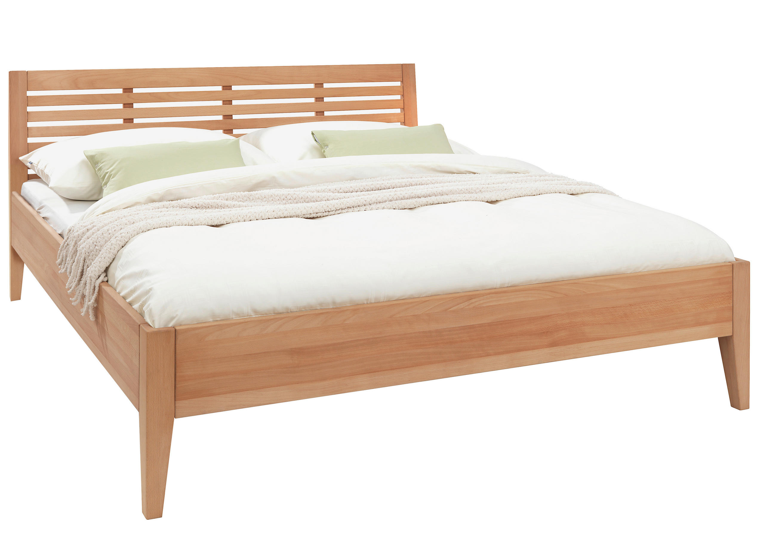 POSTEL, 180/200 cm, barvy buku - přírodní barvy/barvy buku, Konvenční, dřevo (180/200cm) - Linea Natura