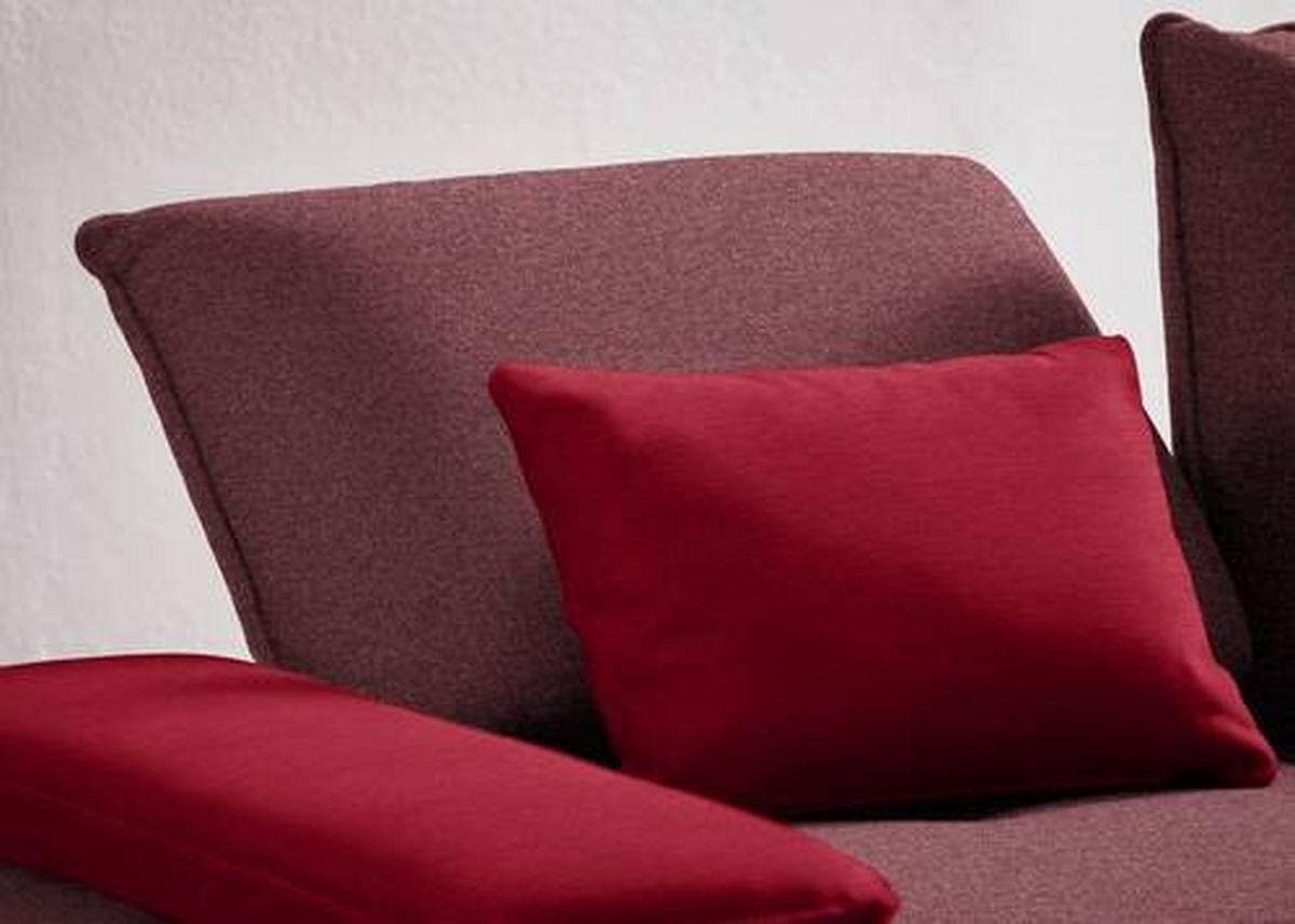 ECKSOFA in Flachgewebe Rot  250/310 cm  - Rot/Schwarz, Design, Textil/Metall (250/310cm) - Moderano