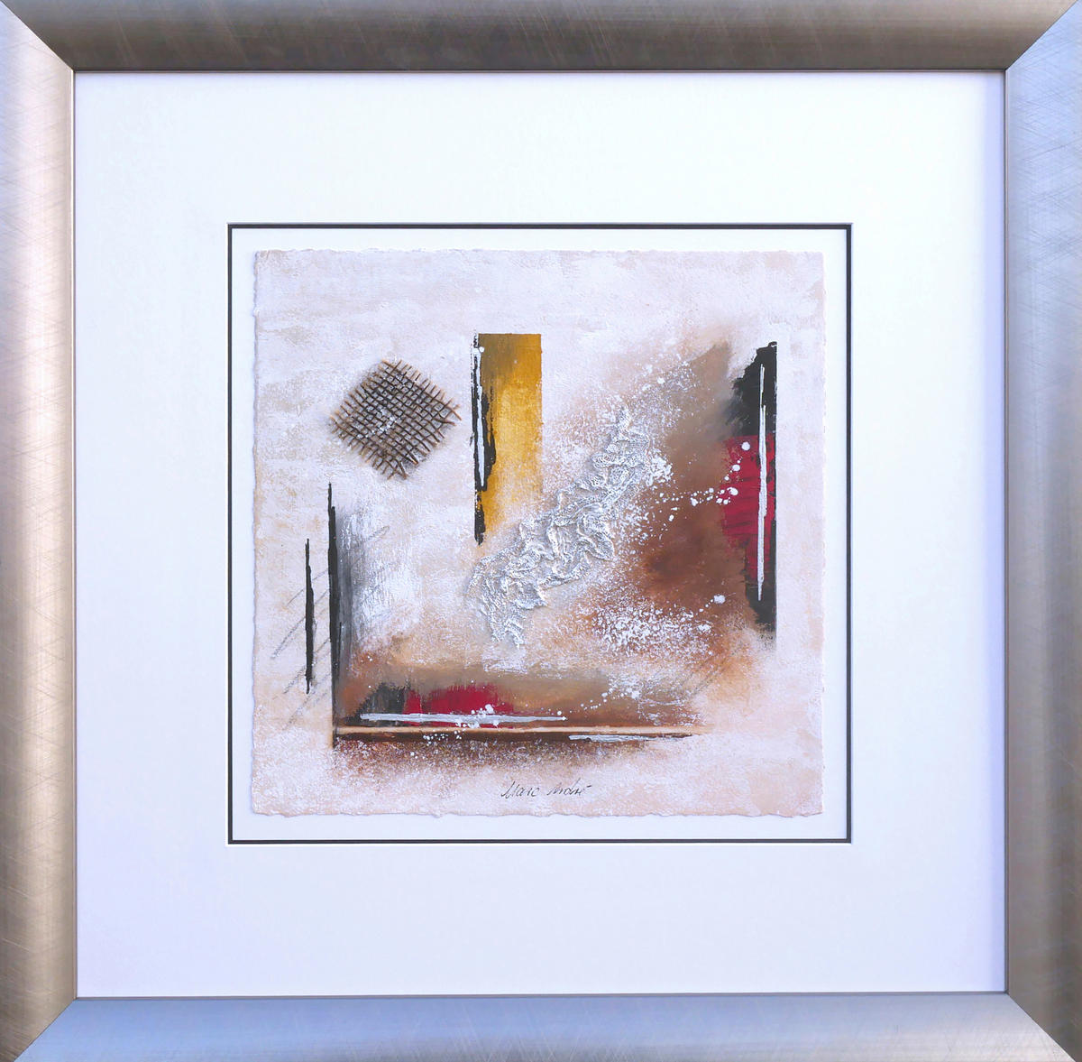 ORIGINALBILD Abstraktes  - Anthrazit/Multicolor, Basics, Holz/Papier (58/58cm)