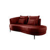 OTTOMANE in Velours Koralle  - Koralle/Schwarz, Modern, Textil/Metall (211/85/101cm) - Livetastic