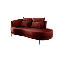 OTTOMANE in Velours Koralle  - Koralle/Schwarz, MODERN, Textil/Metall (211/85/101cm) - Livetastic