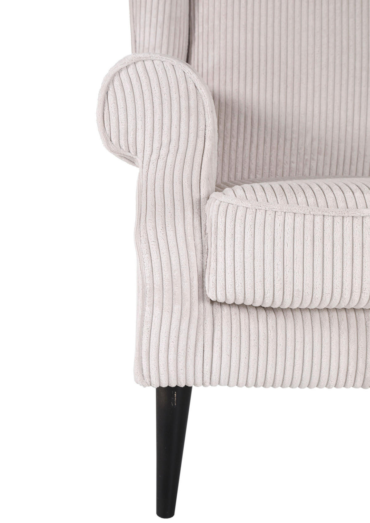 Ohrensessel Viola din textil, bej - bej/negru, lemn/textil (82/95/85cm) - Mömax