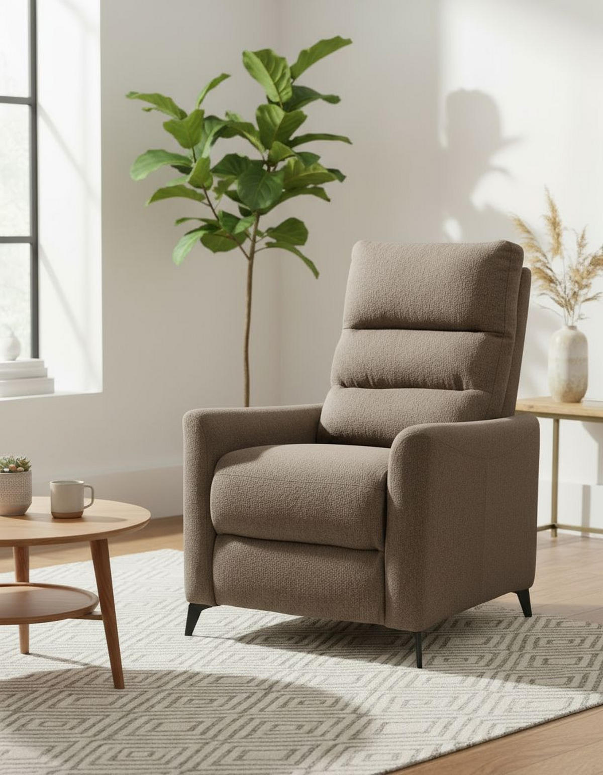 RELAXSESSEL Metall, Textil Braun, Schwarz  - Schwarz/Braun, Design, Textil/Metall (72/100/89cm) - Livetastic