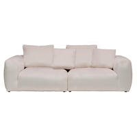 BIGSOFA  in Samt Creme  - Creme/Schwarz, MODERN, Kunststoff/Textil (260/70/122cm) - Carryhome