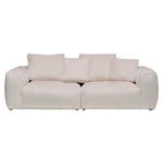BIGSOFA  in Samt Creme  - Creme/Schwarz, MODERN, Kunststoff/Textil (260/70/122cm) - Carryhome