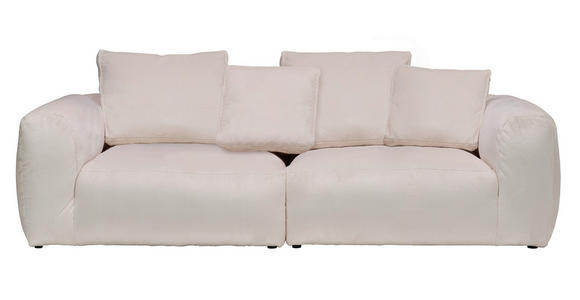 BIGSOFA  in Samt Creme  - Creme/Schwarz, MODERN, Kunststoff/Textil (260/70/122cm) - Carryhome