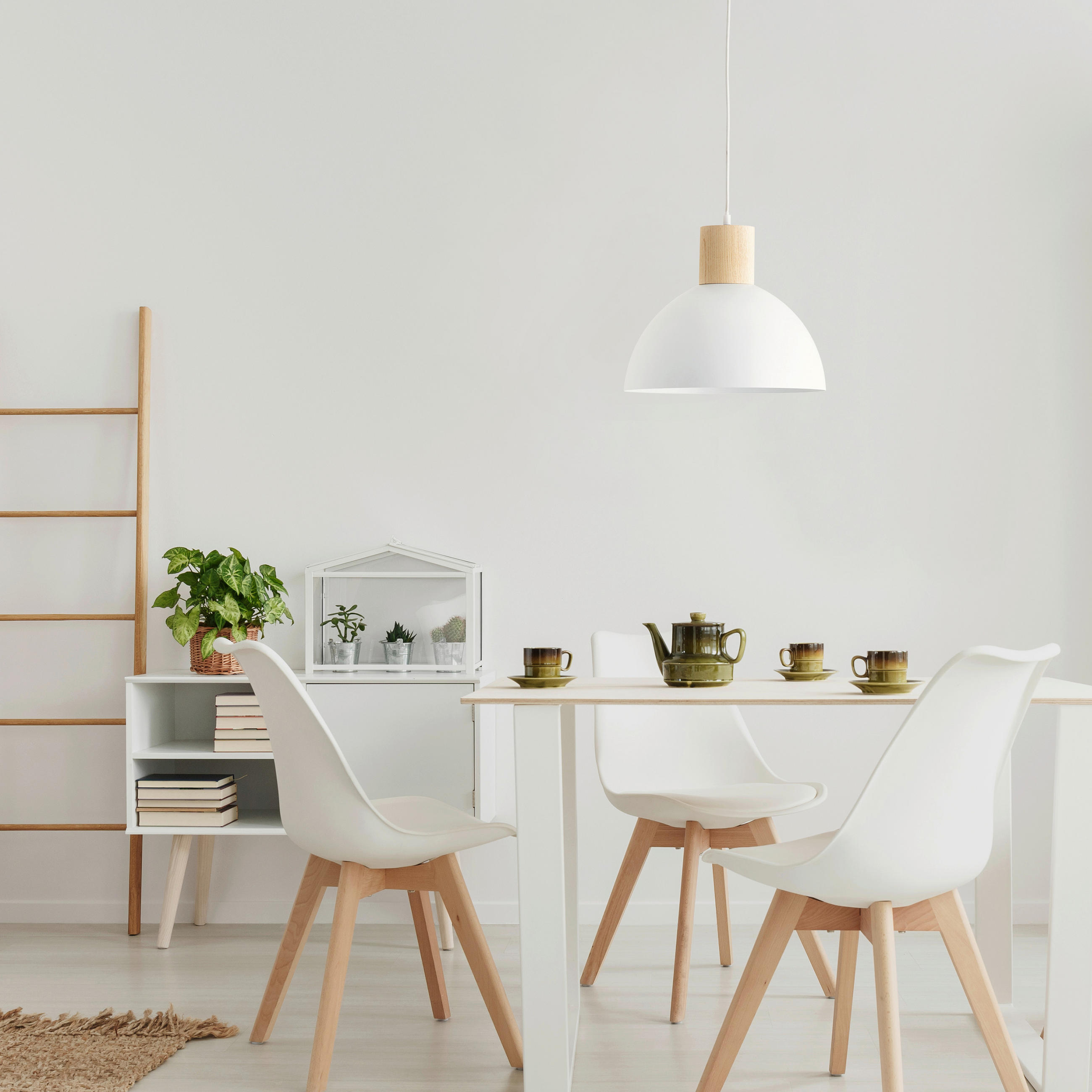 HÄNGELEUCHTE 34/120 cm   - Hellbraun/Weiß, KONVENTIONELL, Holz/Metall (34/120cm) - Brilliant