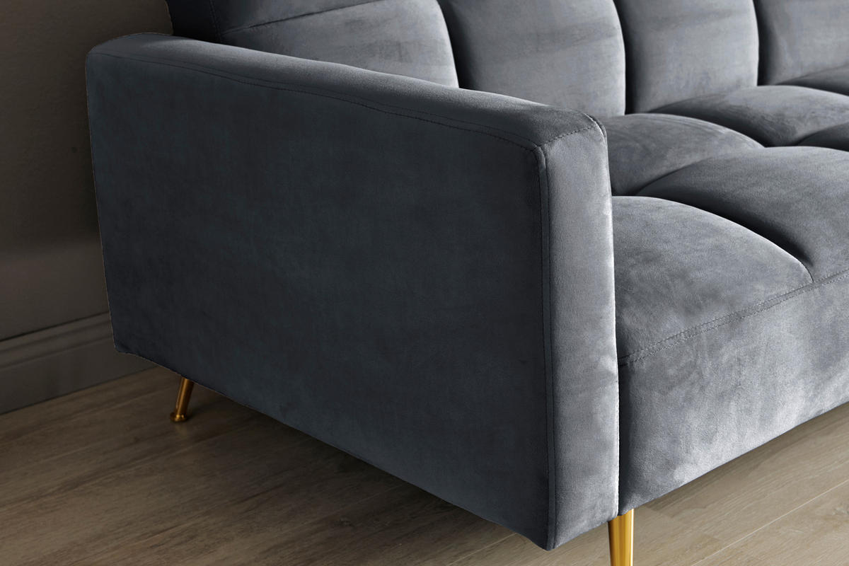 SCHLAFSOFA Grau, Platinfarben  - Platinfarben/Goldfarben, MODERN, Holz/Textil (213/84/84cm) - Livetastic