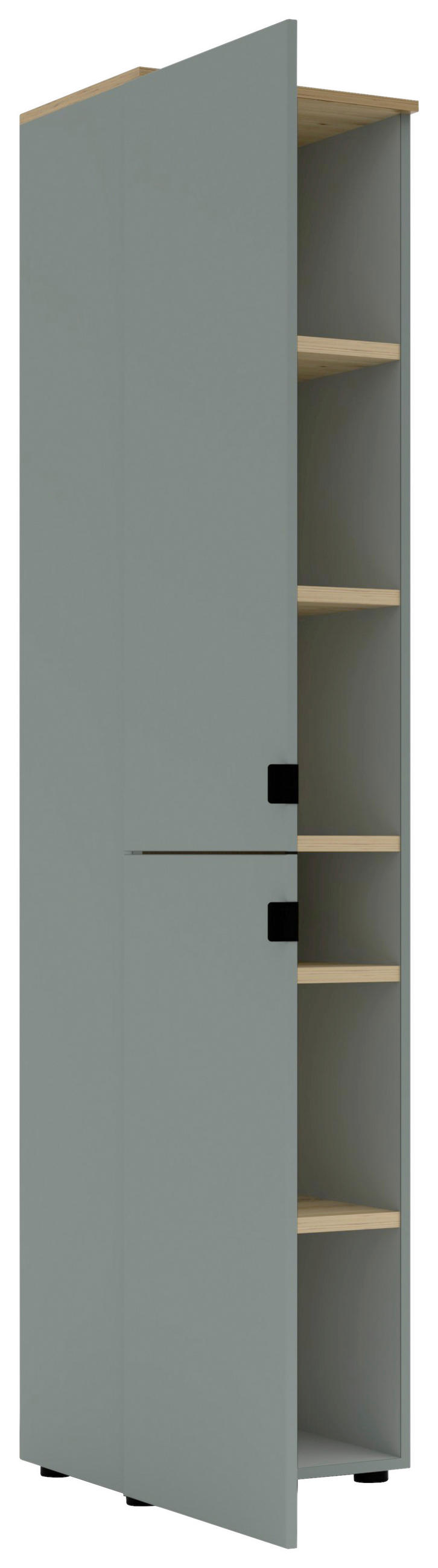 AKTENSCHRANK Eiche Artisan, Schilfgrün  - Schilfgrün/Eiche Artisan, KONVENTIONELL, Holzwerkstoff (45/198/38cm) - Voleo