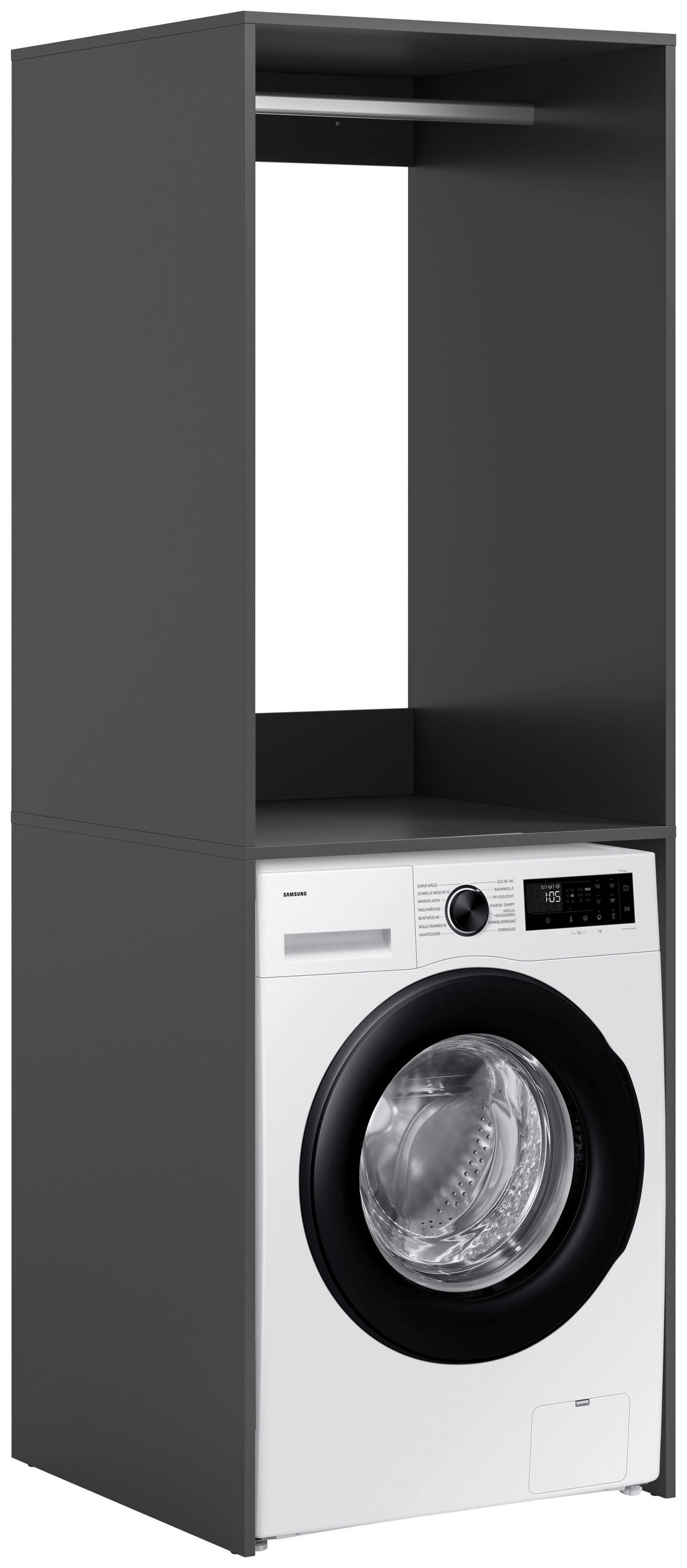 WASCHMASCHINENSCHRANK 66/195/60 cm  in Anthrazit  - Anthrazit/Weiß, Basics, Holzwerkstoff/Kunststoff (66/195/60cm) - MID.YOU