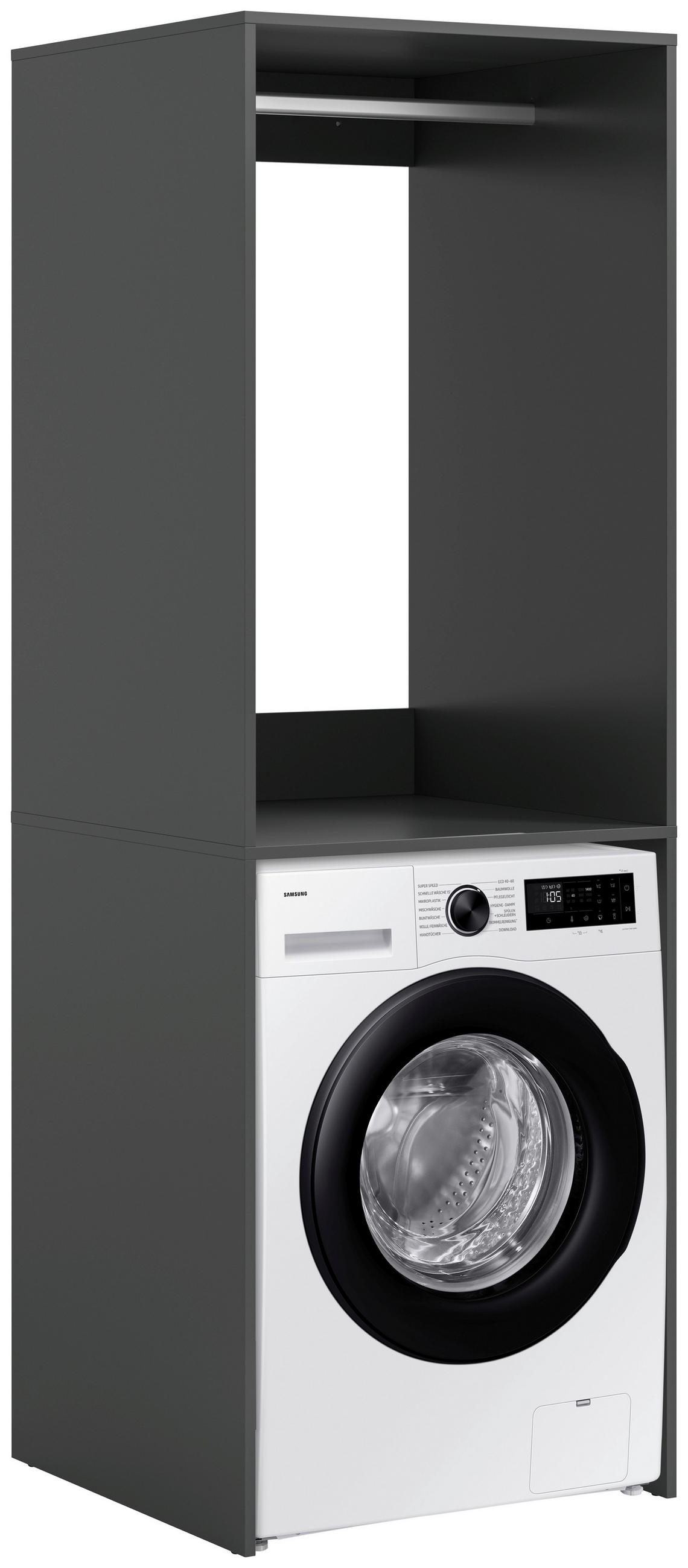 WASCHMASCHINENSCHRANK 66/195/60 cm  in Anthrazit  - Anthrazit/Weiß, Basics, Holzwerkstoff/Kunststoff (66/195/60cm) - MID.YOU