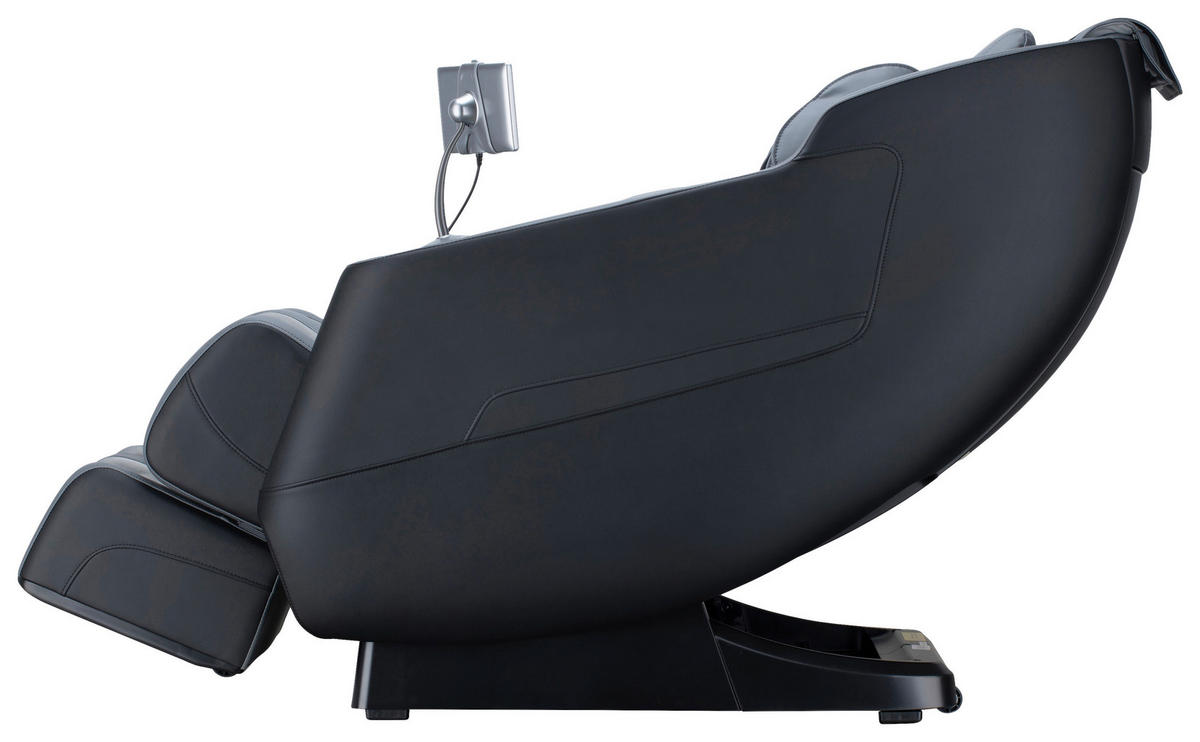 MASSAGESESSEL Fixed po Series  mit Lederlook Grau, Schwarz Relaxfunktion, Liegefunktion, Netzbetrieb, Massagefunktion, USB-Anschluss, ausziehbare Fußstütze, automatische Rückholfunktion, Bluetooth-Lautsprecher, inklusive Armlehnen, Nackenkissen abnehmbar Rückenkissen, Nackenstütze, Sitzkissen, Relaxfunktion, Fußteilverstellung, Nackenkissen  - Schwarz/Grau, KONVENTIONELL, Kunststoff/Textil (136/74,5/104,6cm) - Novel