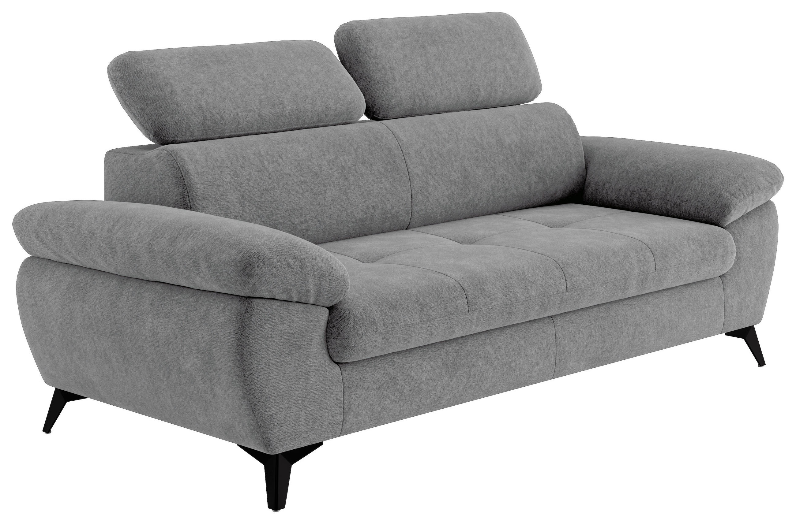 3-SITZER-SOFA in Grau - Schwarz/Grau, Textil/Metall (215/84/100cm) - MID.YOU