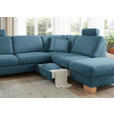 ECKSOFA in Mikrofaser Blau  - Wildeiche/Blau, Natur, Holz/Textil (286/236cm) - Voleo