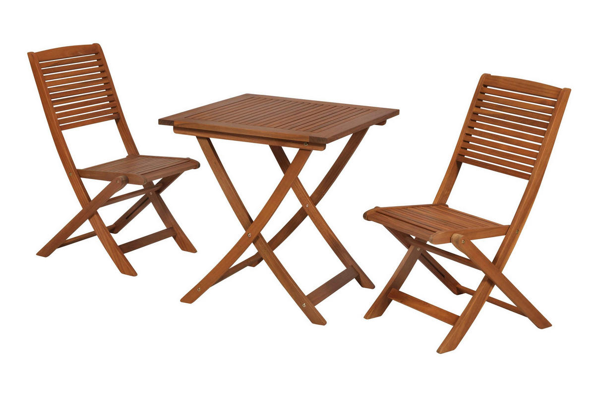 BALKONSET  3-teilig  - Akaziefarben, KONVENTIONELL, Holz - Gardenson