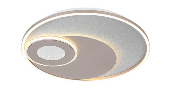 LED-DECKENLEUCHTE 50/5 cm  - Champagner/Silberfarben, Design, Kunststoff/Metall (50/5cm) - Novel
