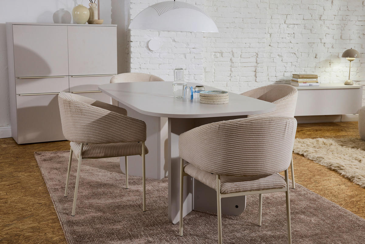 ARMLEHNSTUHL  in Stahl Cord  - Beige/Weiß, Basics, Textil/Metall (58/81,5/58cm) - Tom Tailor