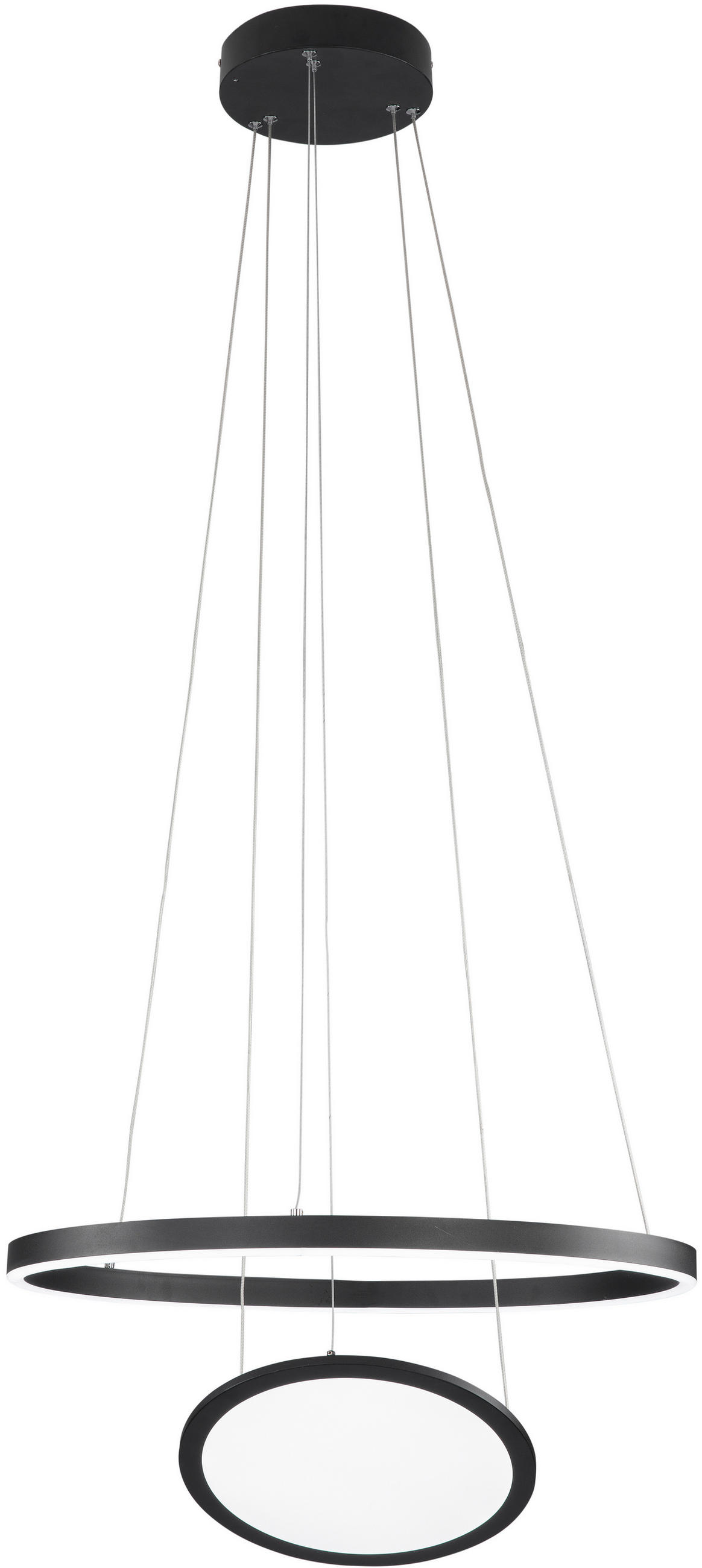 ZÁVĚSNÉ LED SVÍTIDLO, 60 cm  - bílá/černá, Trend, kov/plast (60cm) - Novel
