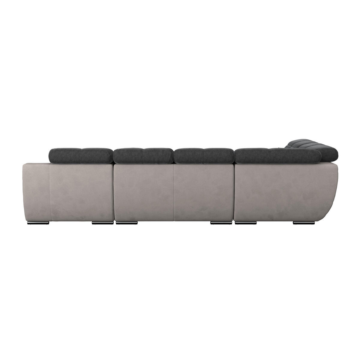 WOHNLANDSCHAFT in Webstoff Anthrazit, Grau  - Chromfarben/Anthrazit, Modern, Textil/Metall (228/345/184cm) - MID.YOU