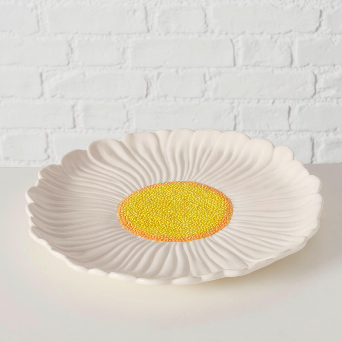 TELLER    - Gelb/Weiß, KONVENTIONELL, Keramik (31/3cm)