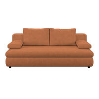 Canapea Extensibila, lemn, plastic, textil, teracotă - teracotă, Trend, plastic/lemn (205/72/100cm)