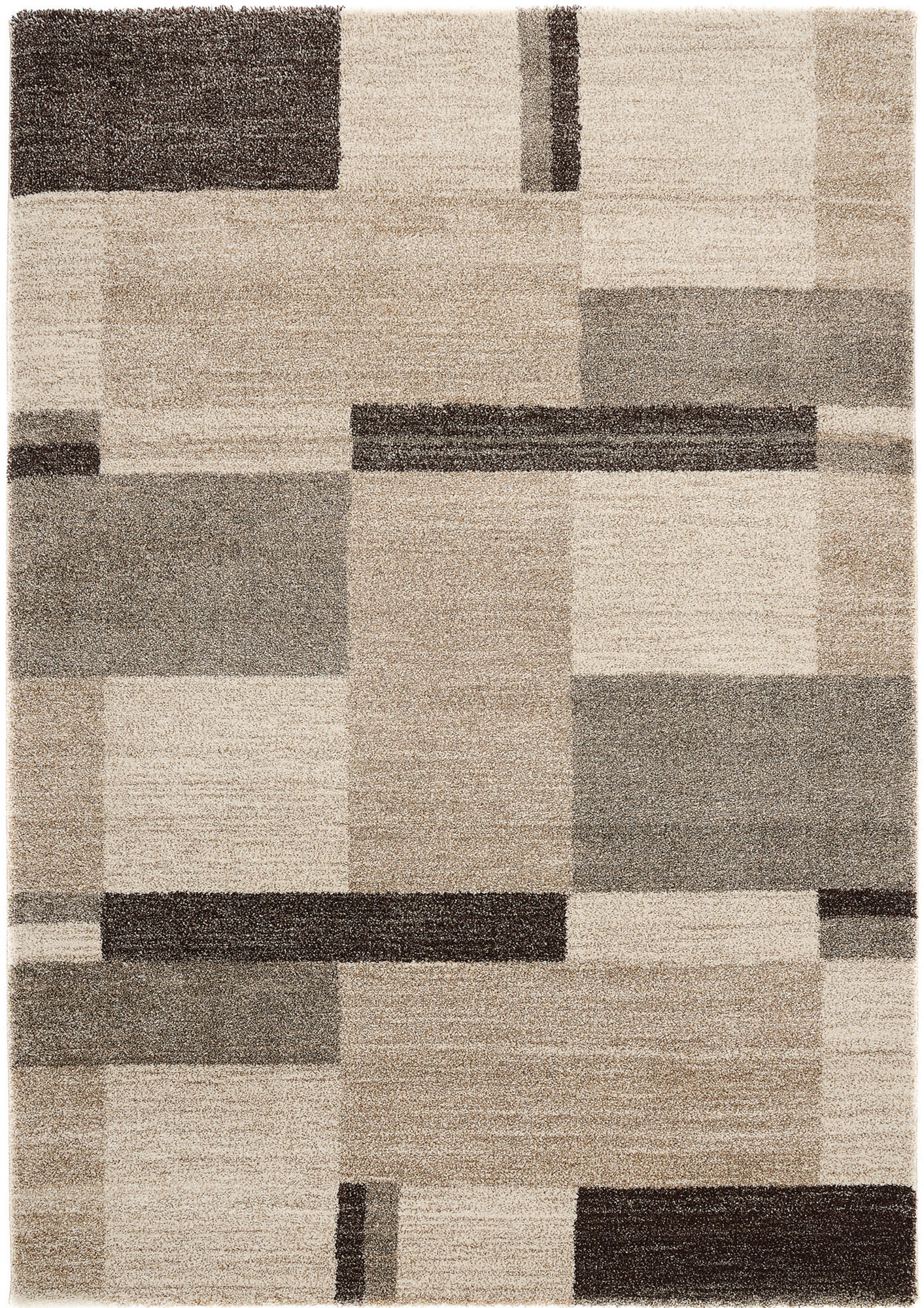 Novel Webteppich Palazzo Bloc Braun, Beige 65x130 cm