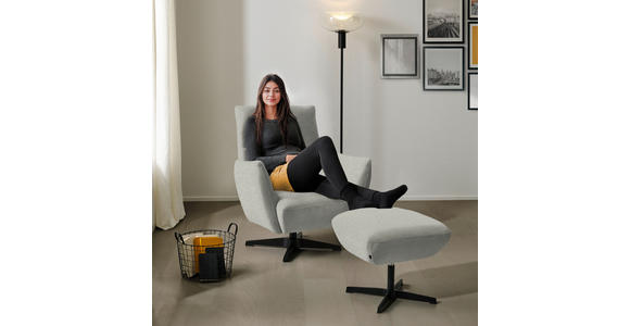 SESSEL in Teddystoff Hellgrau  - Hellgrau/Schwarz, Design, Textil/Metall (60/94/86cm) - Dieter Knoll