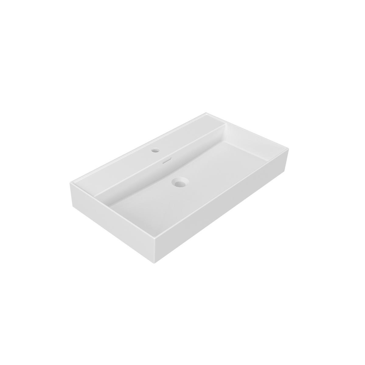 BADEZIMMER 3-teilig  in 80 cm  - Schwarz/Weiß, Design, Keramik/Holzwerkstoff (80cm) - Welnova