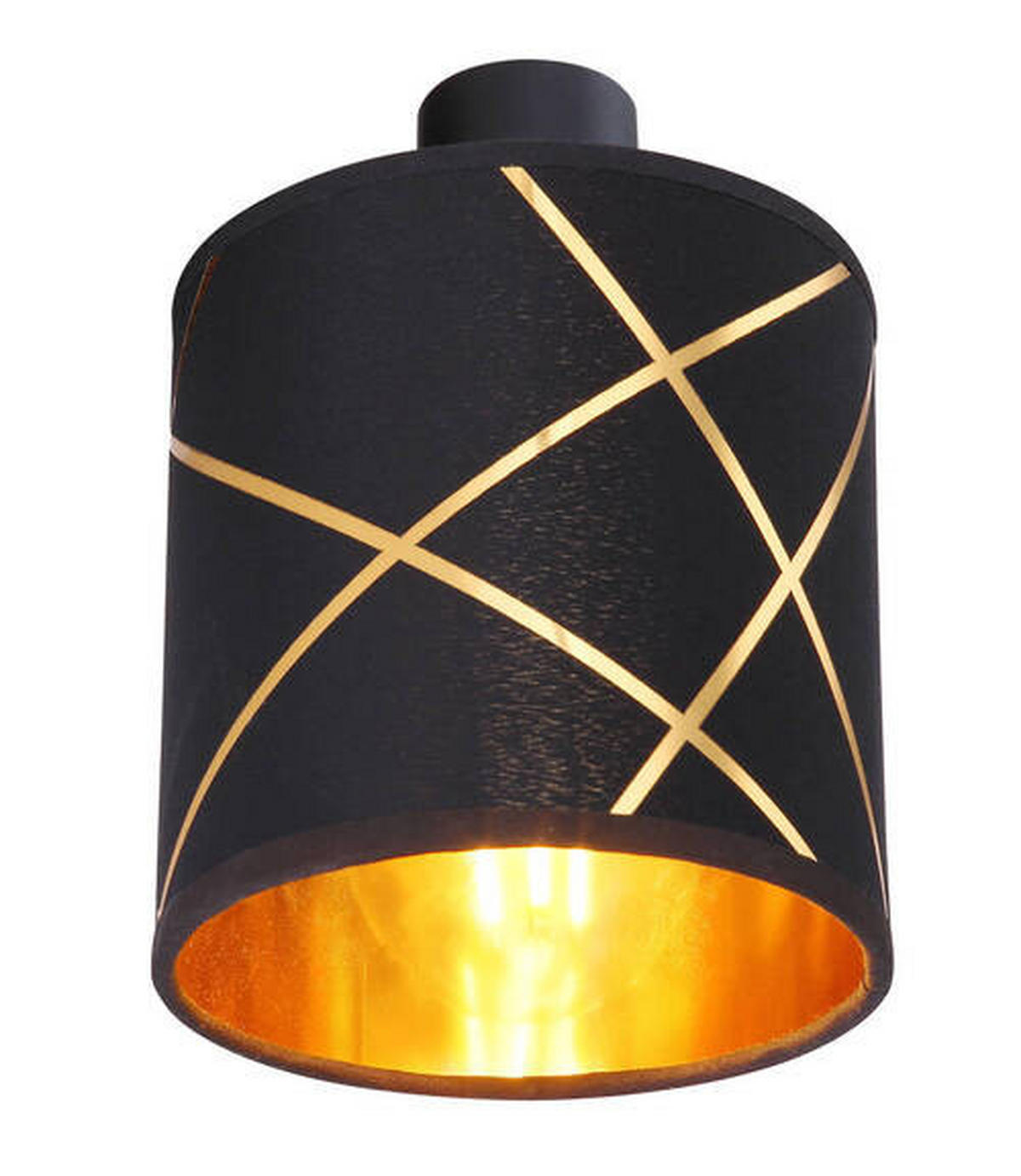 BODOVÉ SVÍTIDLO, 25 W/E27, 13/16/17 cm - černá/barvy zlata, Basics, kov/textil (13/16/17cm) - Globo