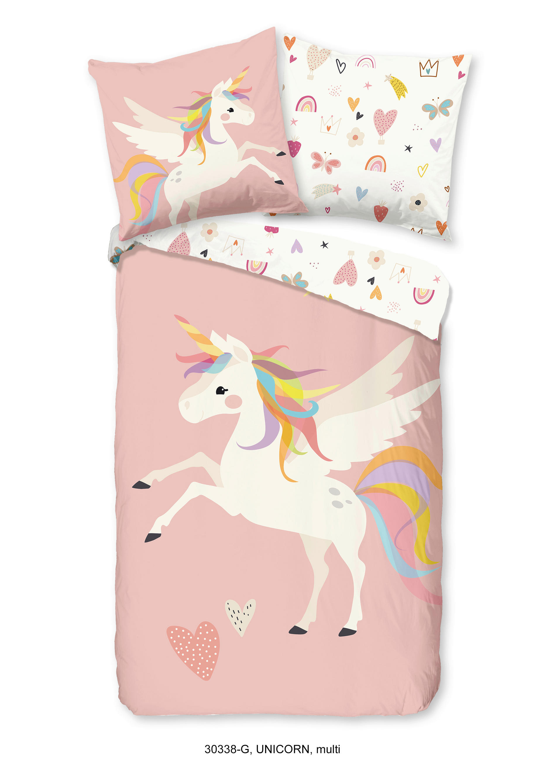 DEČJA POSTELJINA UNICORN 140/200 cm renforcé tkanina pink  - pink, Konvencionalno, tekstil (140/200cm) - Ben'n'jen
