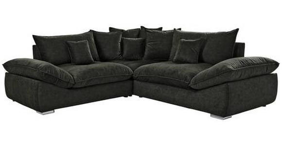 ECKSOFA in Velours Dunkelgrün  - Chromfarben/Dunkelgrün, KONVENTIONELL, Kunststoff/Textil (247/247cm) - Carryhome