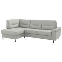 ECKSOFA Flachgewebe Silberfarben  - Silberfarben/Alufarben, Konventionell, Textil/Metall (160/244cm) - Beldomo Comfort