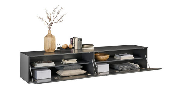 LOWBOARD  242/44/50 cm  Beimöbel erhältlich, hängend  - Anthrazit/Schwarz, Design, Holzwerkstoff/Kunststoff (242/44/50cm) - Dieter Knoll