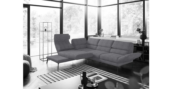 ECKSOFA in Flachgewebe Grau 212-253/256-363 cm - Schwarz/Grau, Design, Textil/Metall (212-253/256-363cm) - Dieter Knoll