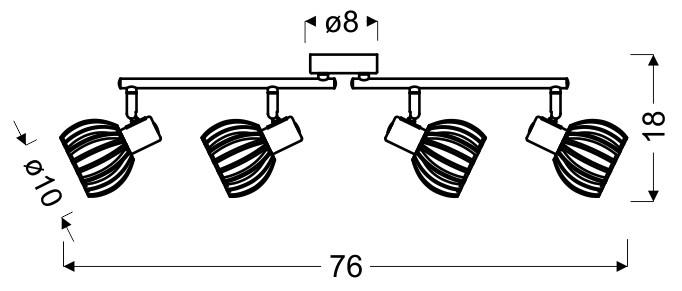 STRAHLER 76/18/10 cm   - Weiß, Basics, Metall (76/18/10cm)