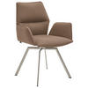 ARMLEHNSTUHL drehbar  in Stahl  - Edelstahlfarben/Braun, Design, Textil/Metall (63/86/60cm) - Venjakob