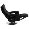RELAXSESSEL in Leder Schwarz  - Edelstahlfarben/Schwarz, Design, Leder/Metall (78/112/85cm) - Cantus