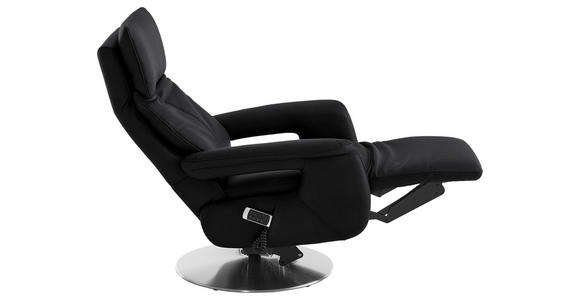 RELAXSESSEL in Leder Schwarz - Edelstahlfarben/Schwarz, Design, Leder/Metall (78/112/85cm) - Cantus