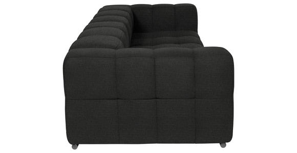 BIGSOFA  in Flachgewebe, Leinenoptik Anthrazit  - Anthrazit/Schwarz, Design, Textil/Metall (262/66/113cm) - Belluti