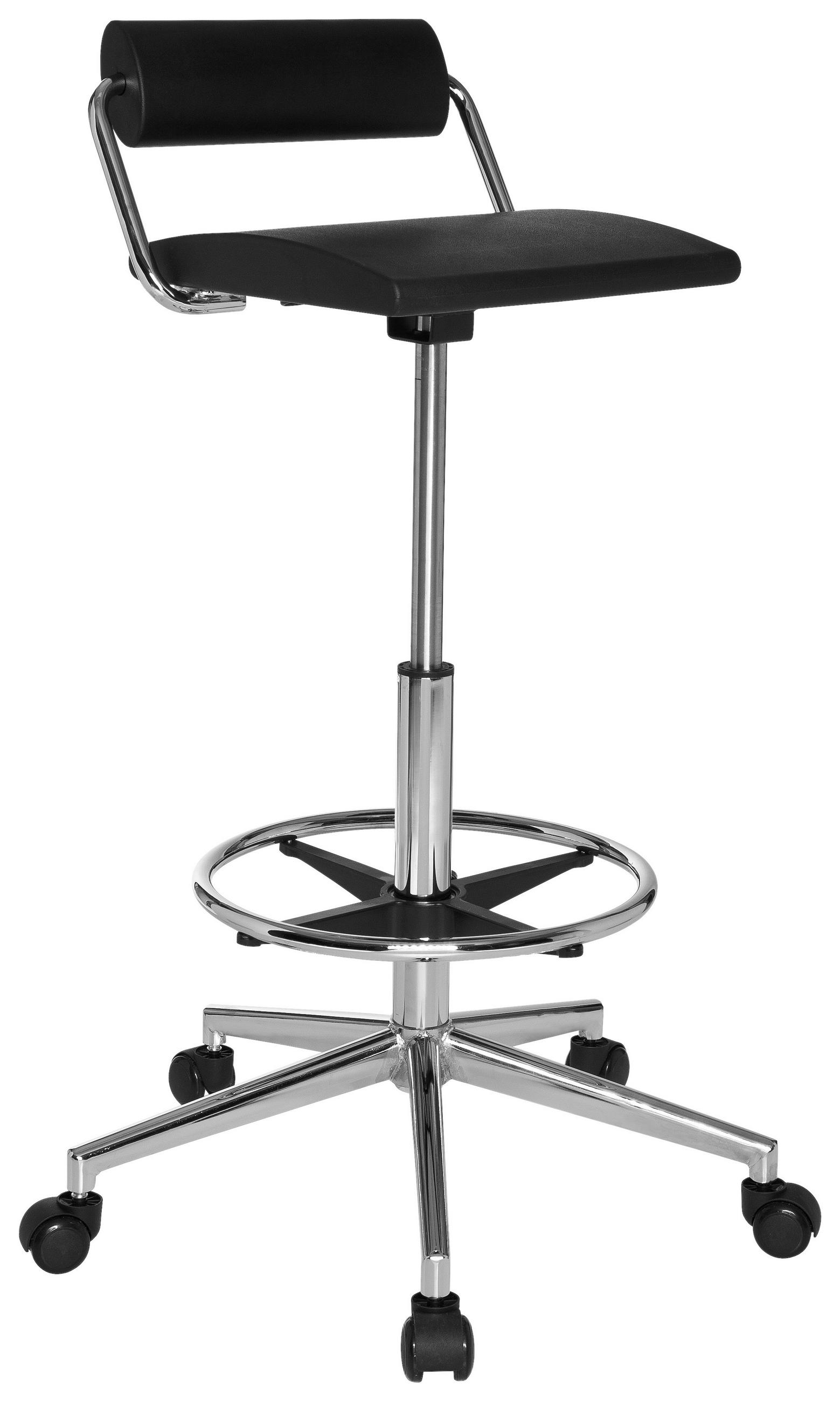 BÜROHOCKER 62/80/62 cm  - Schwarz, MODERN, Kunststoff/Metall (62/80/62cm) - MID.YOU