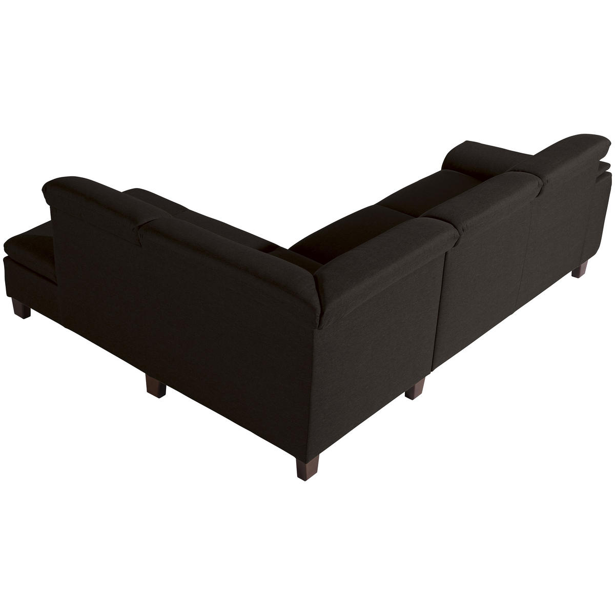 ECKSOFA in Flachgewebe Dunkelbraun  - Dunkelbraun/Nussbaumfarben, Design, Holz/Textil (247/187cm) - Max Winzer